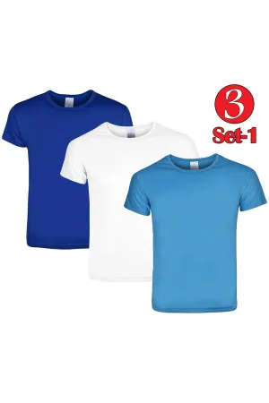 3 Pack Kids Quick Dry Short Sleeve T-Shirt - Set 1