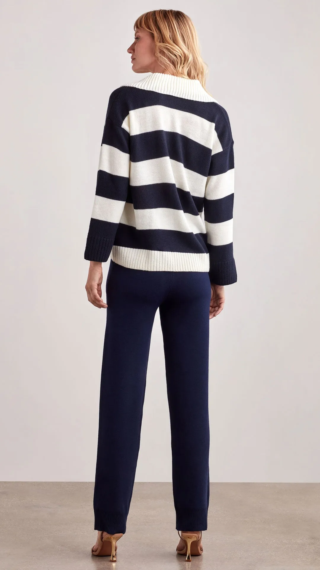 ADDISON OPEN-NECK POLO SWEATER