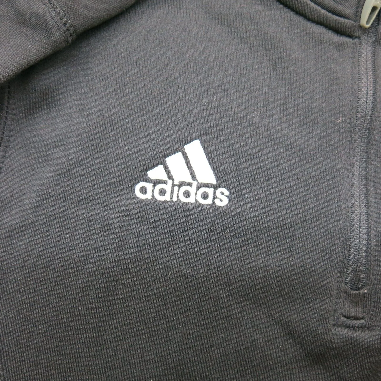 Adidas Mens Sweatshirt Climalite 1/4 Zip Pullover Long Sleeve Solid Black Size M