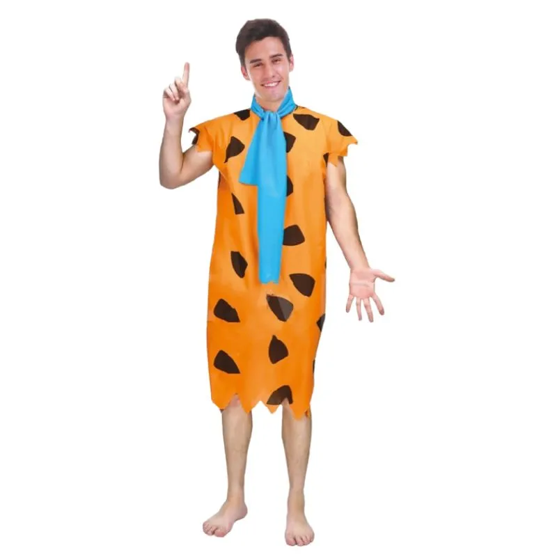 Adults Orange Caveman Costume - One Size Fits Most