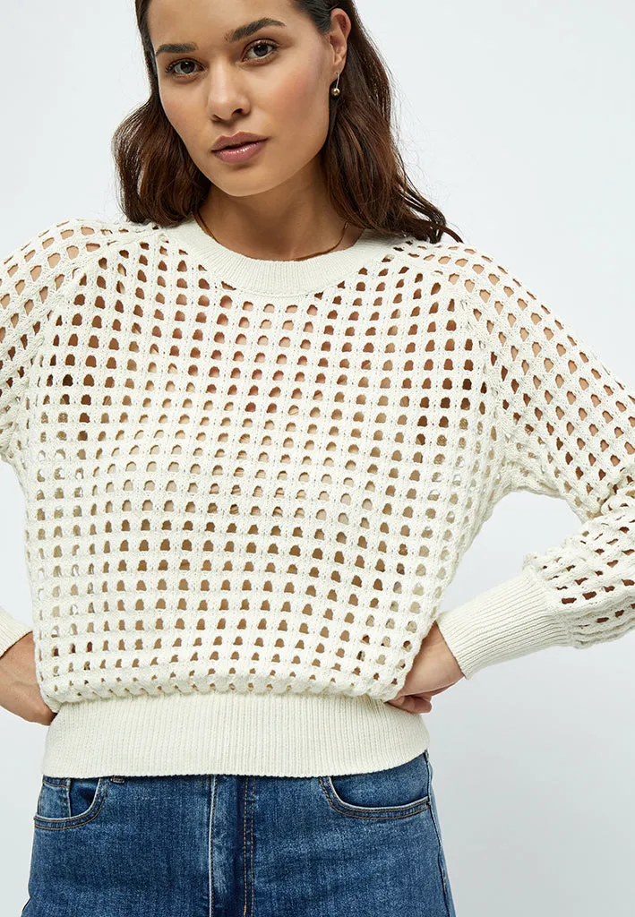 Alisa Long Sleeve Crop Pullover - Gardenia