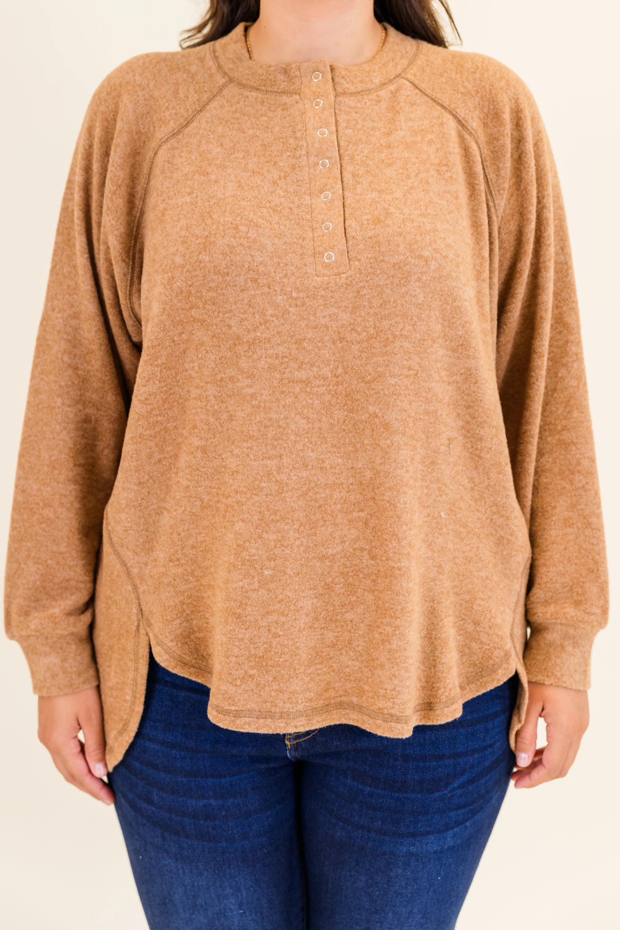 All The Feels Pullover, Deep Camel