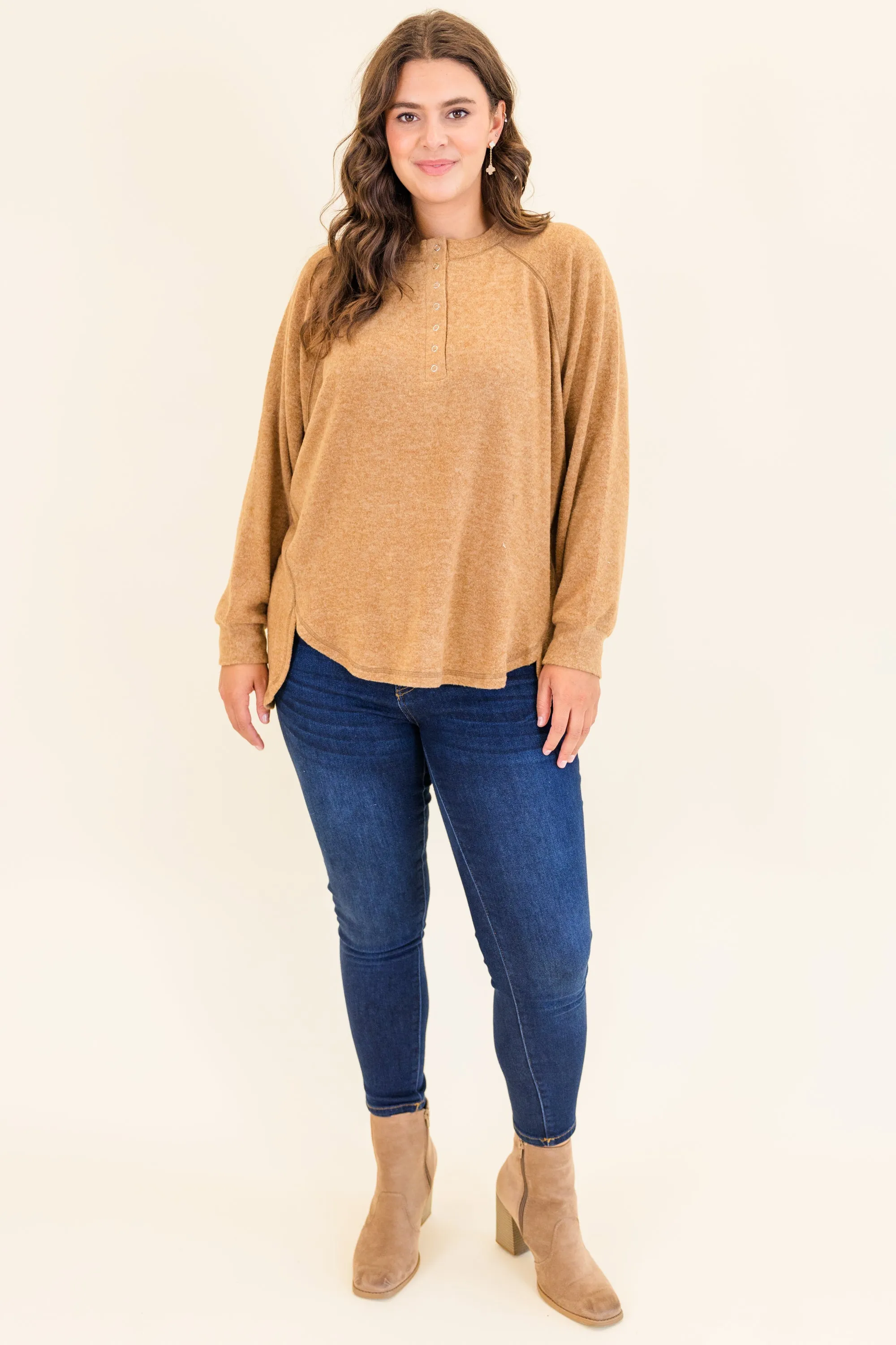 All The Feels Pullover, Deep Camel