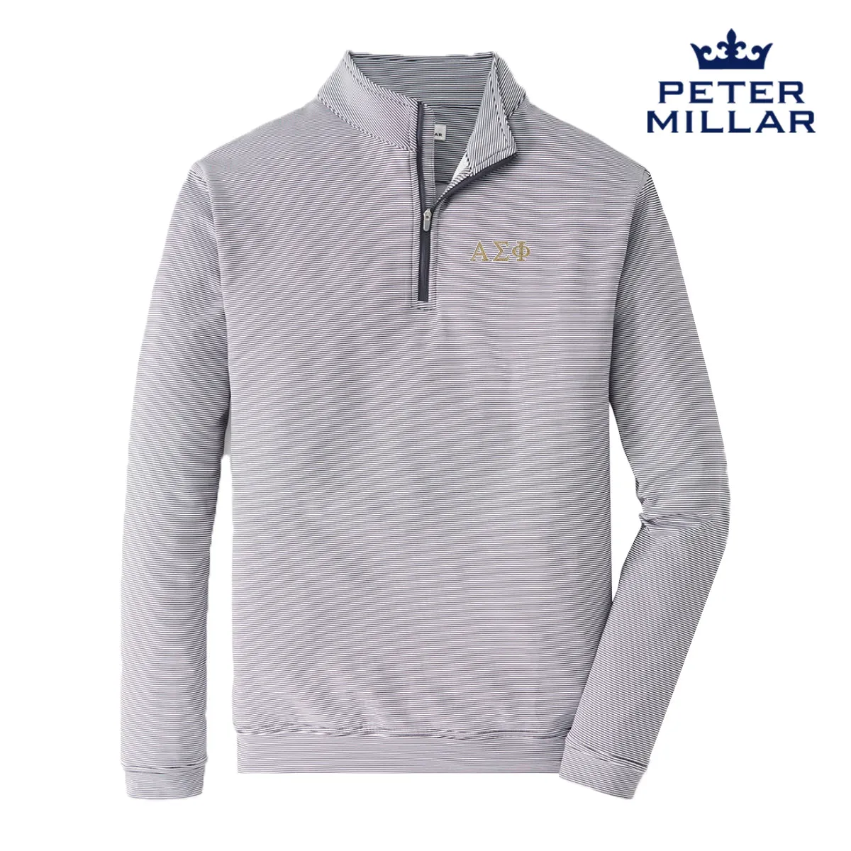 Alpha Sig Peter Millar Mini Stripe Stretch Quarter Zip