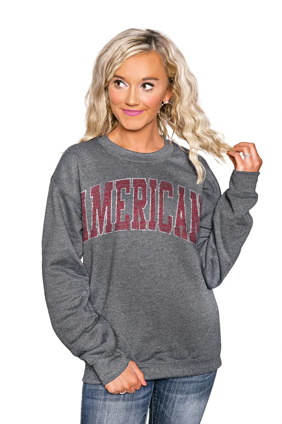 AMERICAN UNIVERSITY EAGLES "KICKOFF" PERFECT CREW SWEATSHIRT