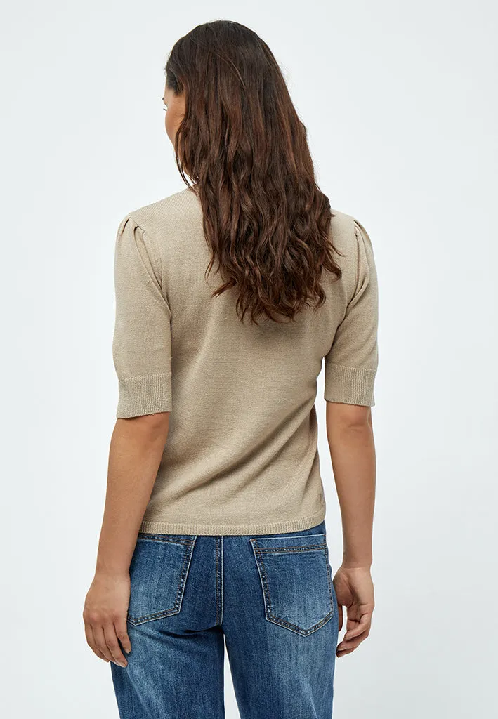 Amora 2/4 Sleeve Mockneck Pullover - Cobblestone