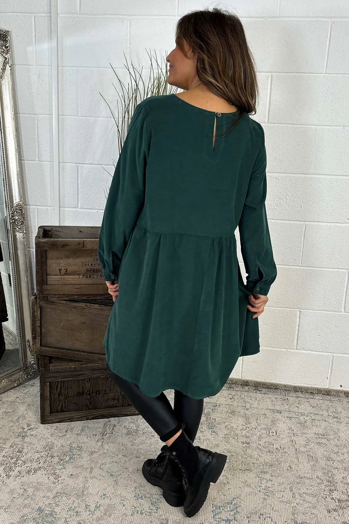 Andrea Needlecord Tunic Bottle Green