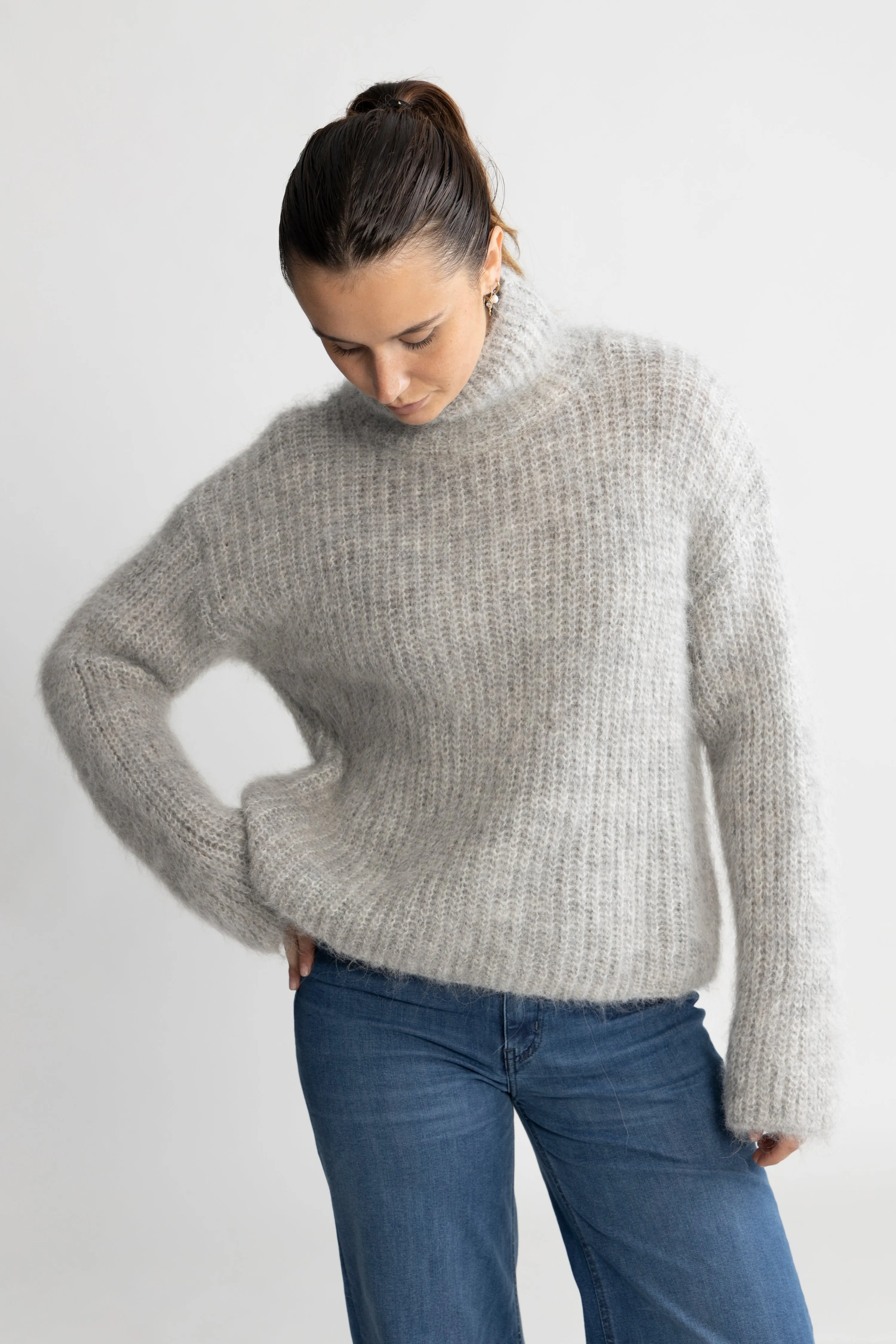 Annalisa M Pullover - Light Grey Melange