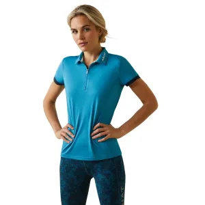 Ariat Women's Bandera 1/4 Zip Polo-Mosaic Blue