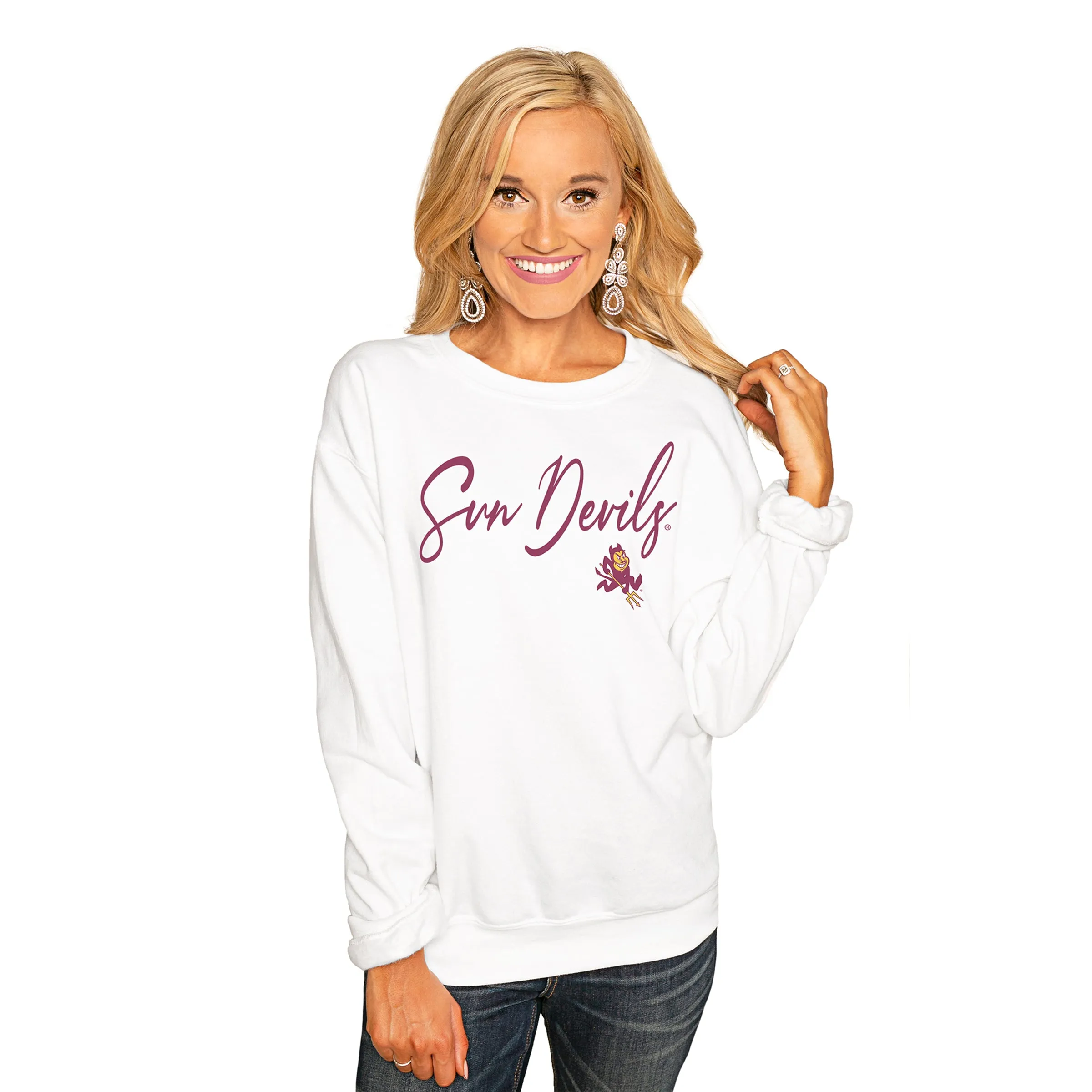 ARIZONA STATE SUN DEVILS "WIN THE DAY" PERFECT COZY CREW SWEATSHIRT