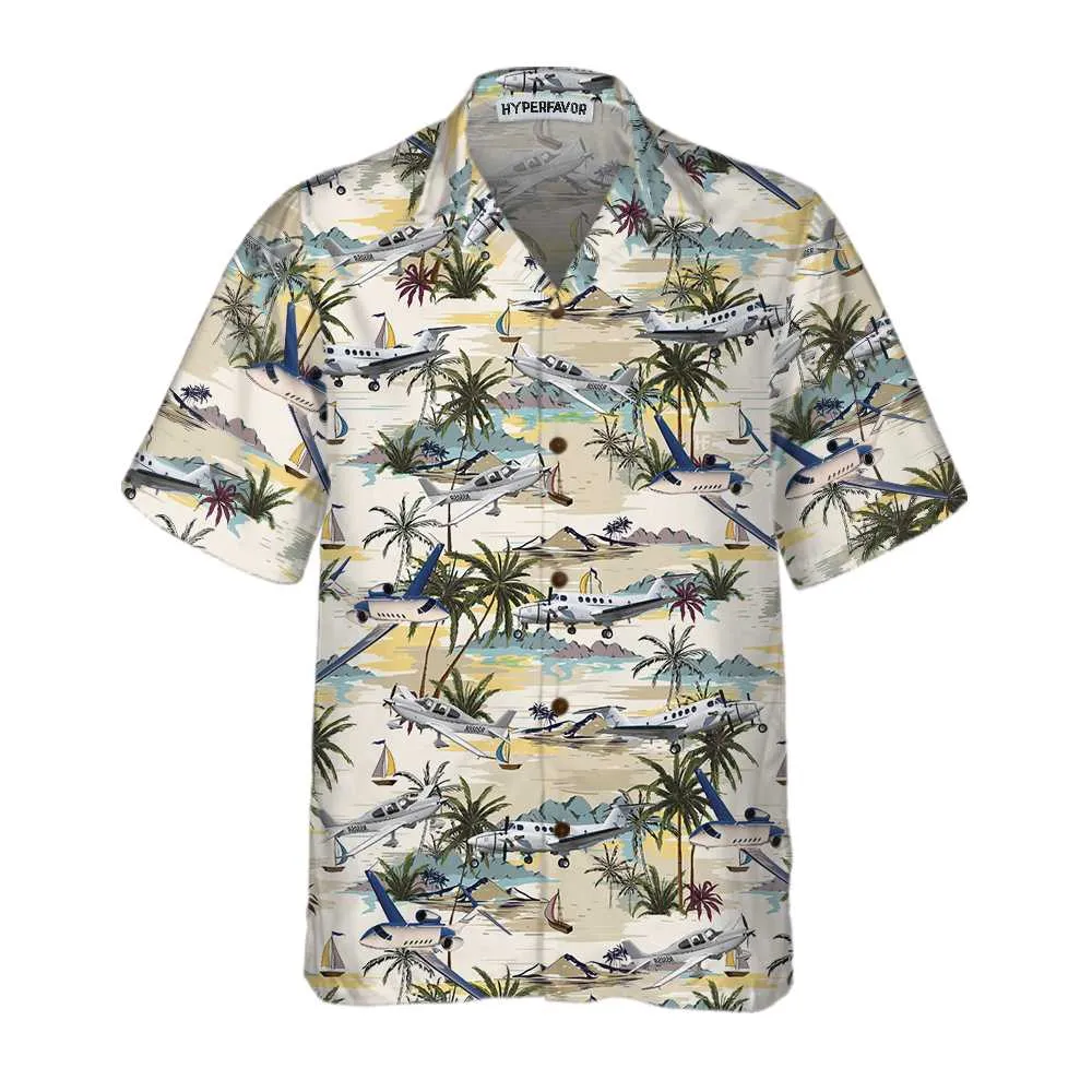 Army Aviation Aircraft Tropical Pattern Hawaiian Shirt, Tropical Aviation Shirt For Men