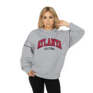 ATLANTA FALCONS COMPETITIVE EDGE JEWEL TRIM SLEEVE FLEECE PULLOVER