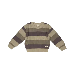 Baje Studio Surrey jacquard stripe pullover taupe multi