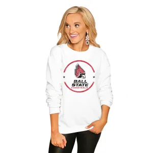 BALL STATE CARDINALS "END ZONE" PERFECT COZY CREW SWEATSHIRT