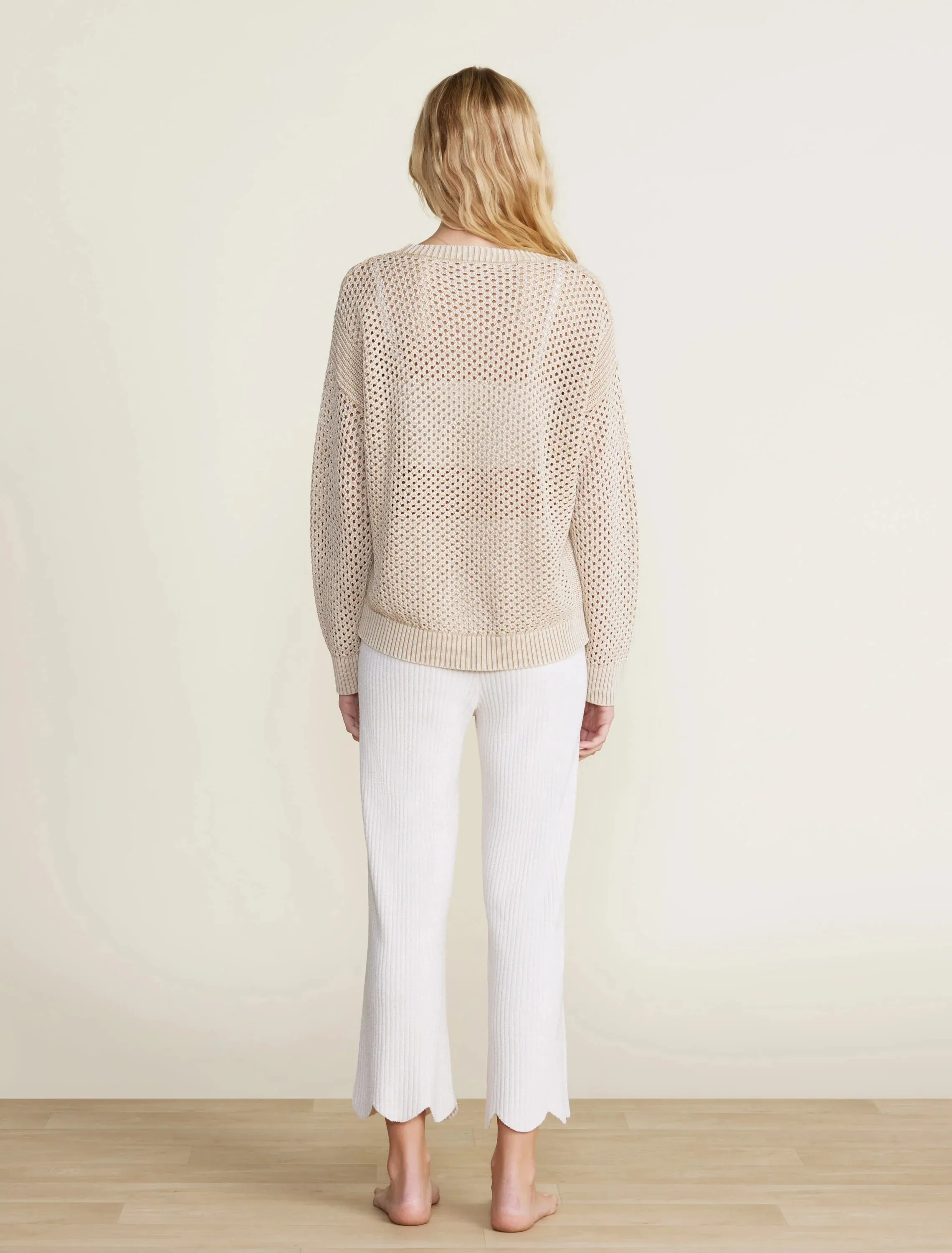 Barefoot Dreams - Sunbleached Open Stitch Pullover - Stone