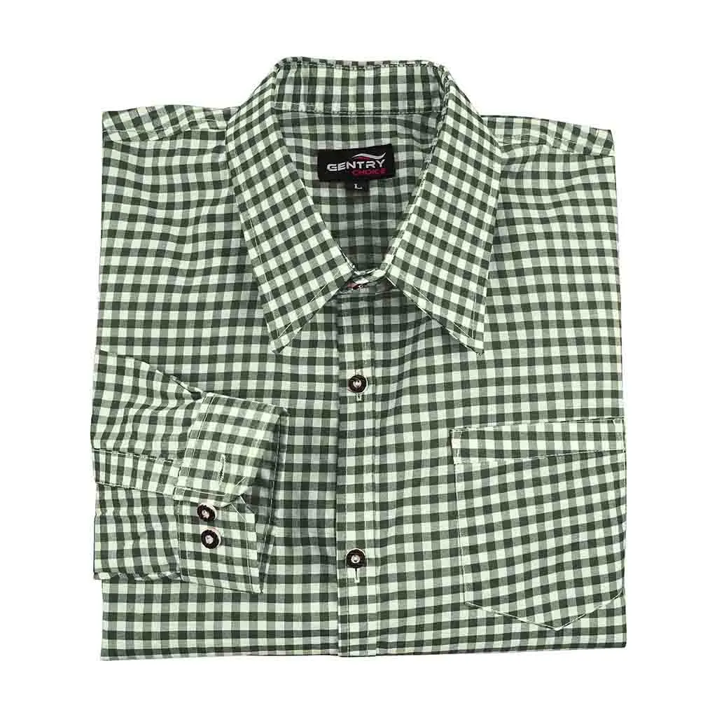 Bavarian Men Shirt Checked Apple Green