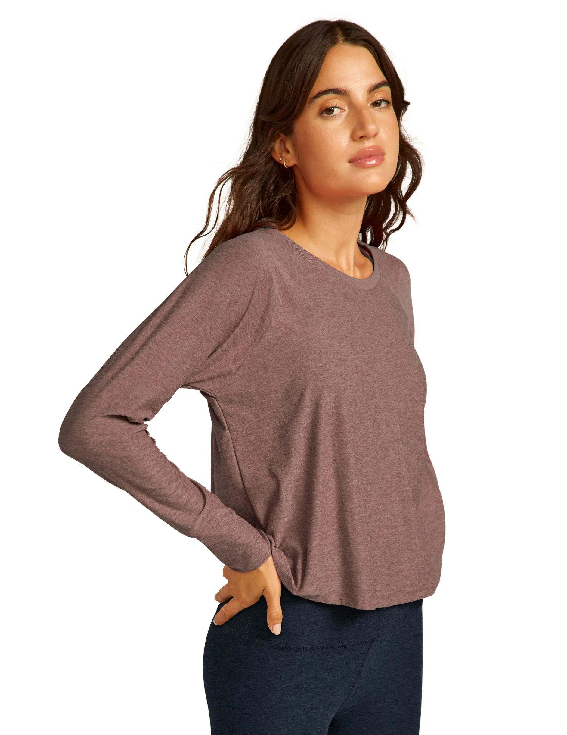 Beyond Yoga Featherweight Daydreamer Pullover - Rose Brush Heather