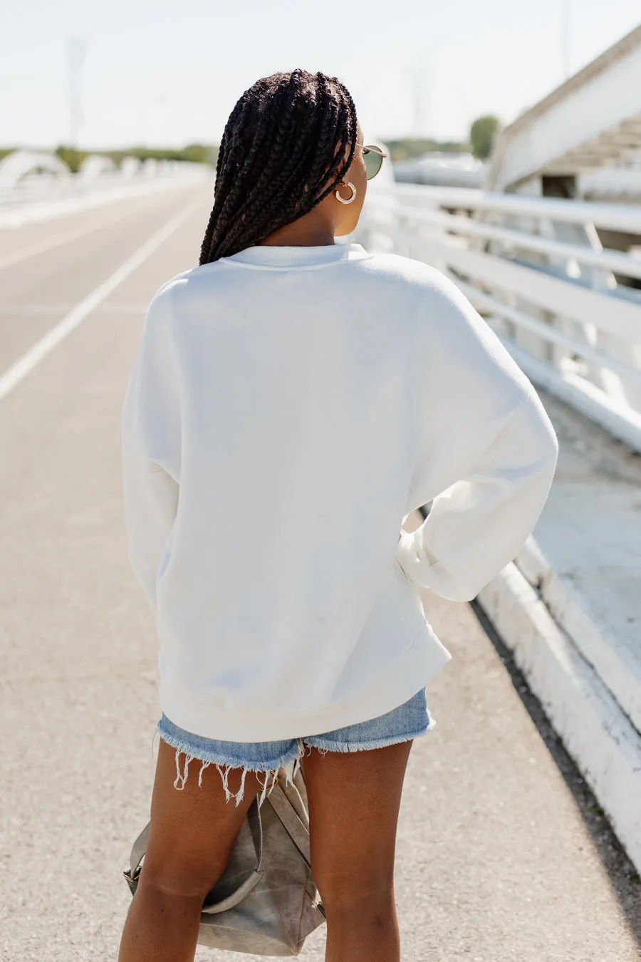 BIG FAN OF THE FLAG DROP SHOULDER CREWNECK SWEATSHIRT