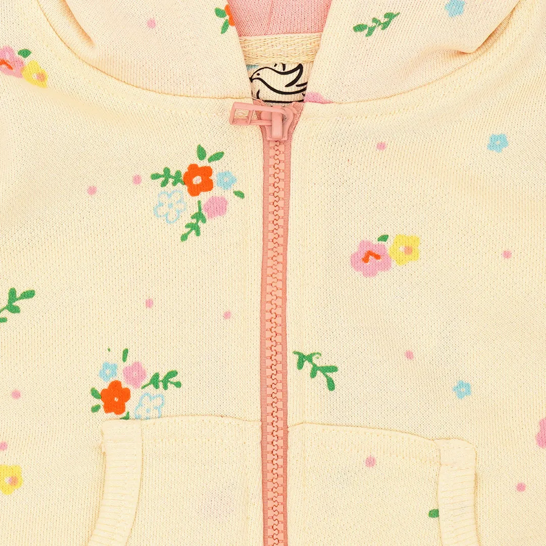 Bird House Off-White Floral Zipper Sweater