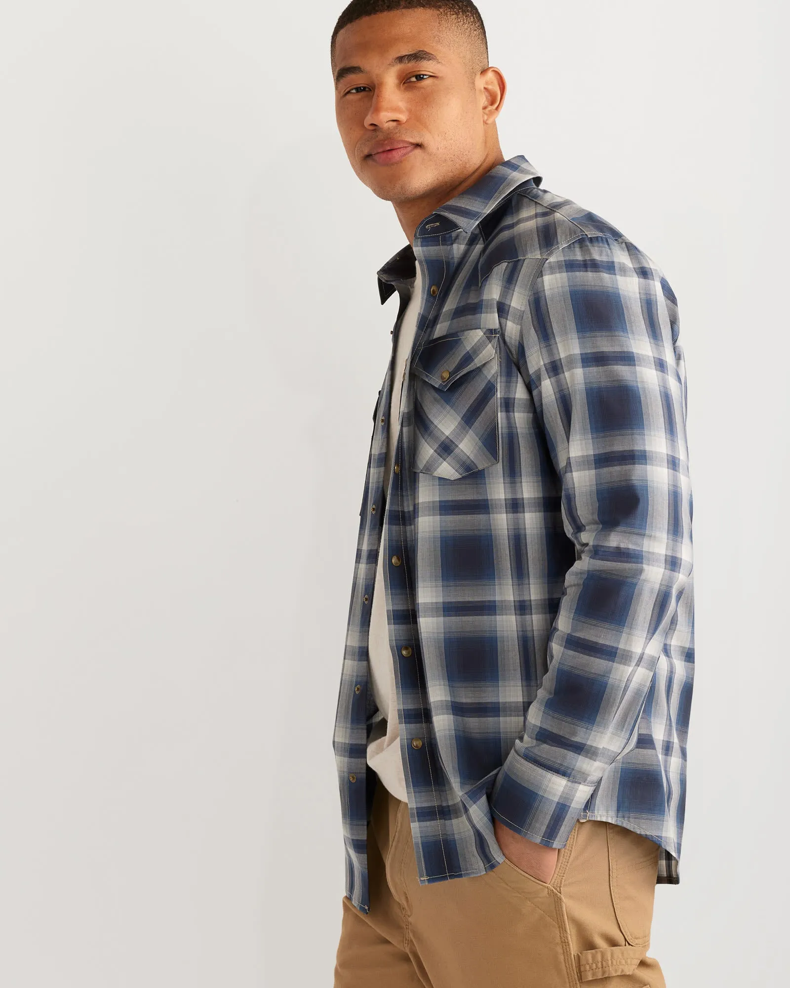 Bishop Long Sleeve Shirt - Indigo/Marine/White Plaid