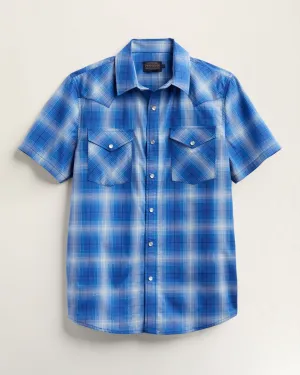 Bishop - Short Sleeve Blue/Grey Plaid