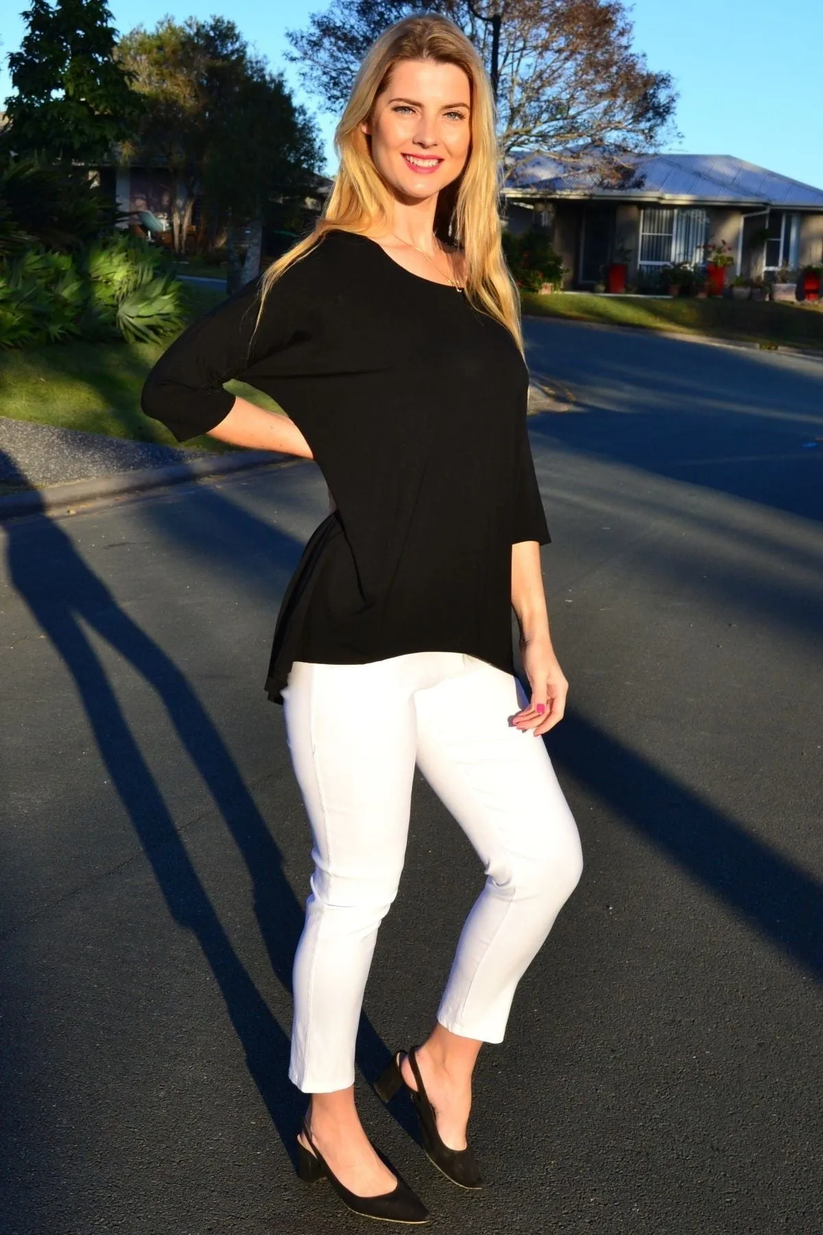 Black Bamboo Tunic Top