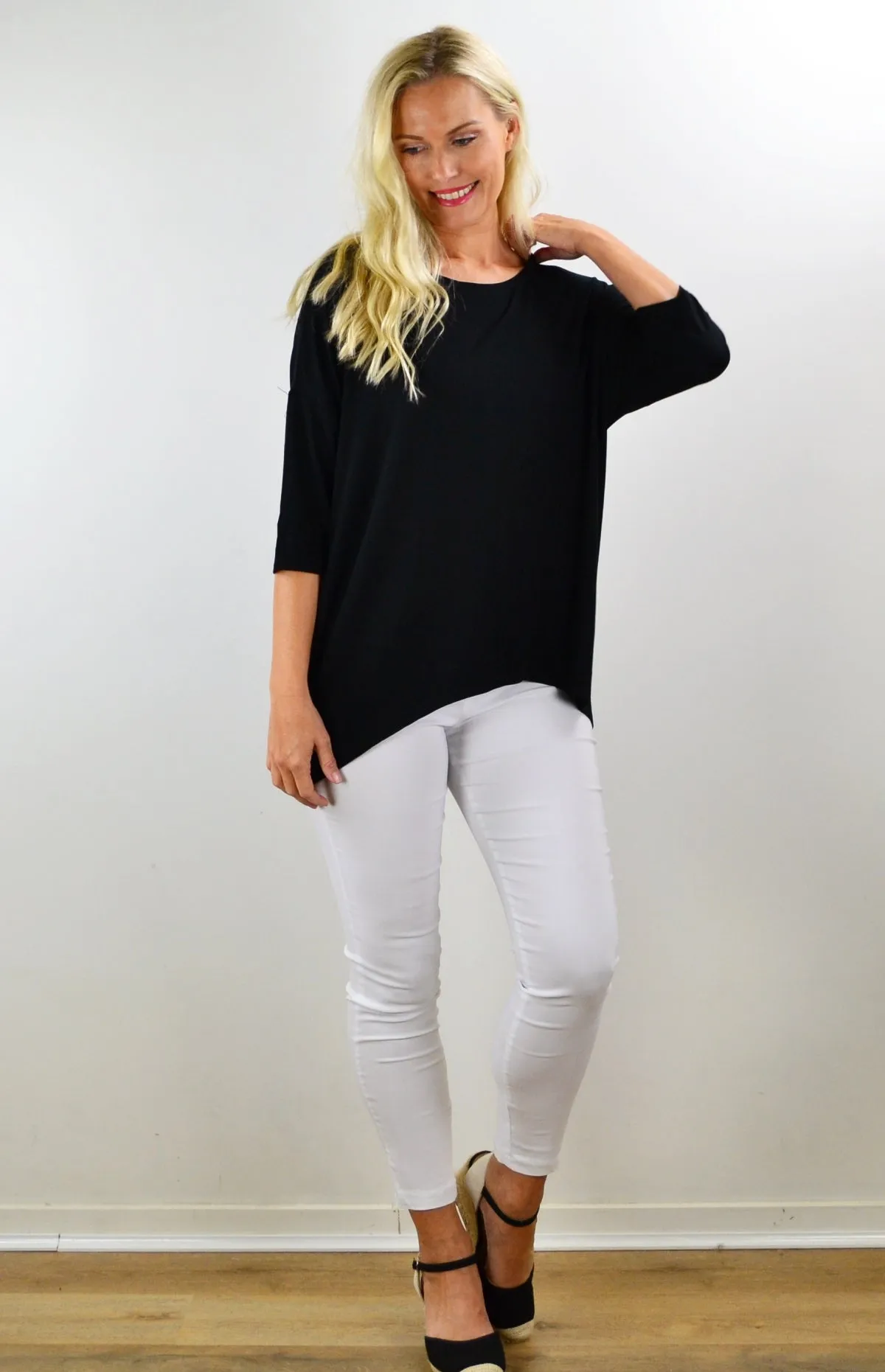 Black Bamboo Tunic Top