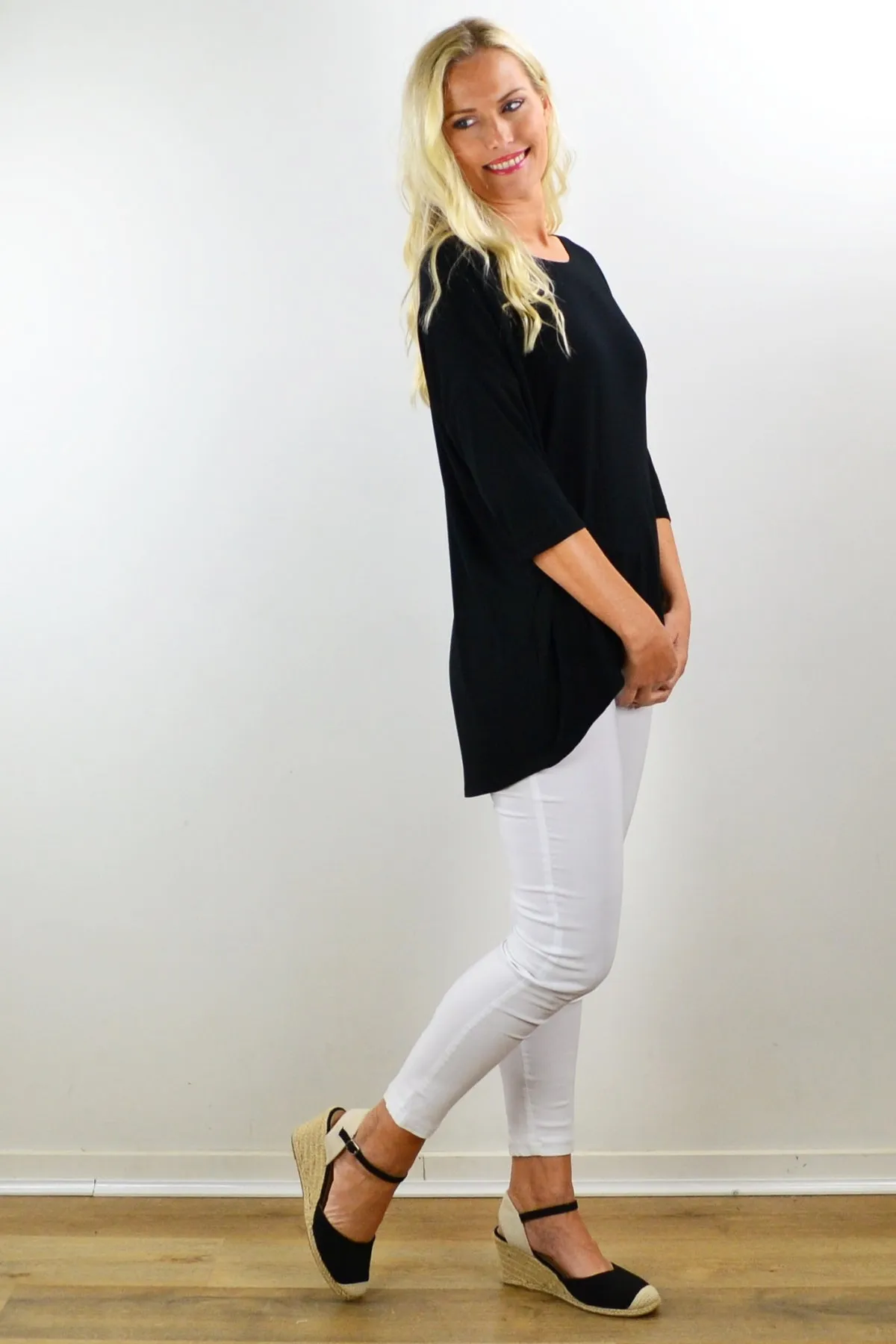 Black Bamboo Tunic Top