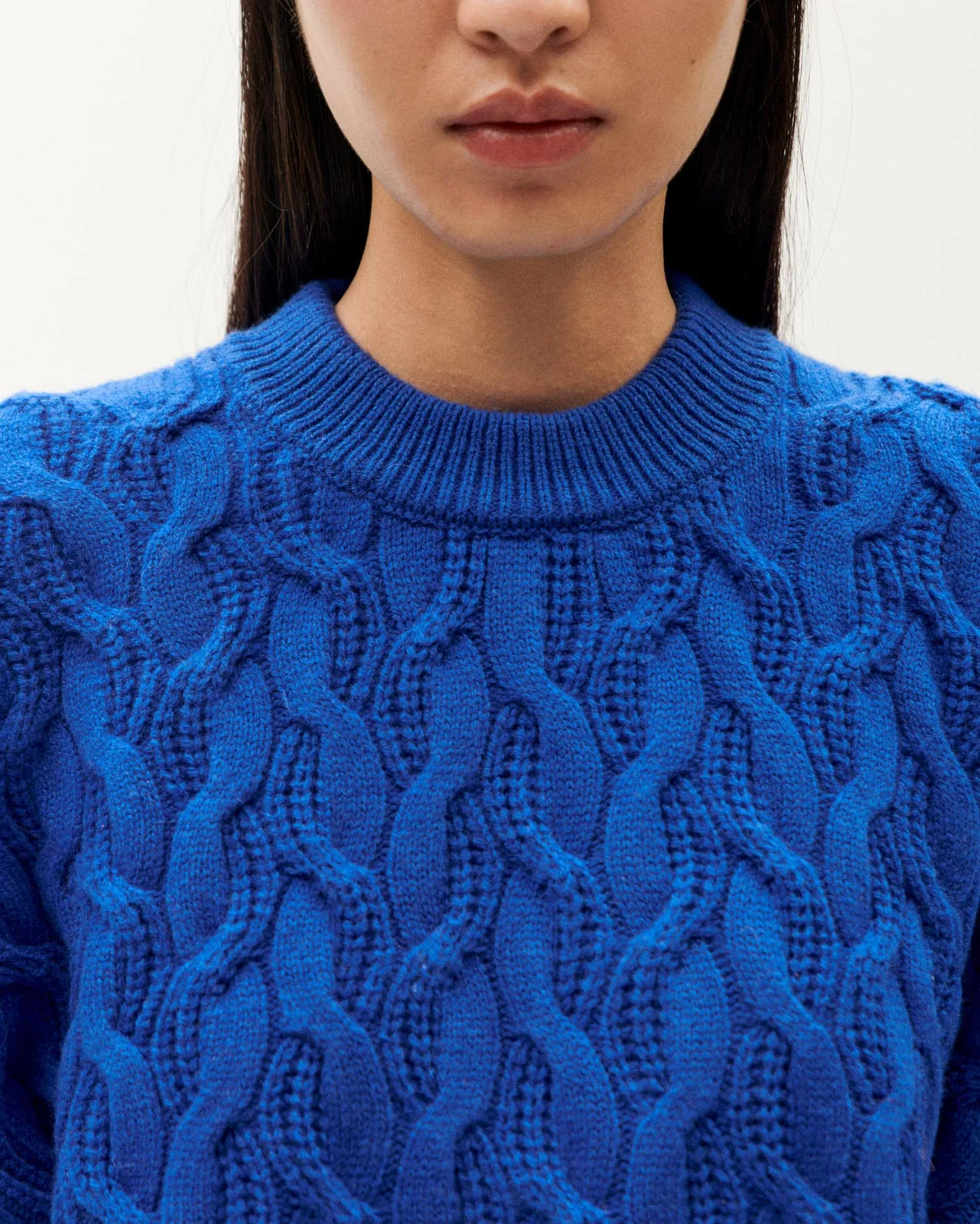 BLUE CARMEN KNITTED SWEATER | THINKING MU