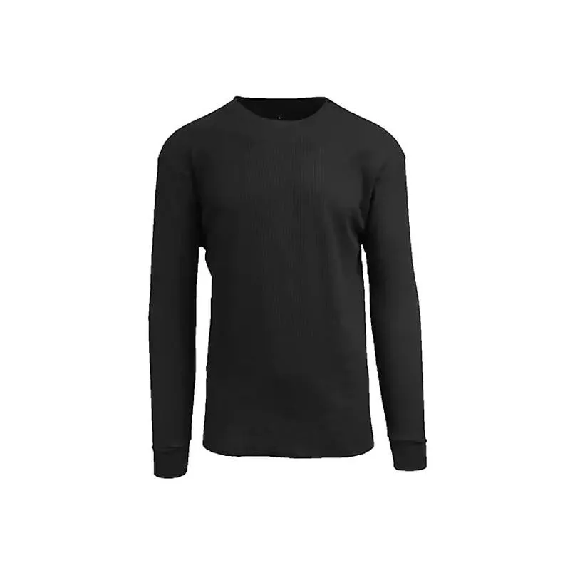 Blue Ice Men's Waffle Knit Thermal Shirt In Black