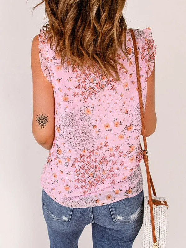 Bohemian Loose-Fit Floral Print V-Neck Pullover Vest For Women