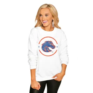 BOISE STATE BRONCOS "END ZONE" PERFECT COZY CREW SWEATSHIRT