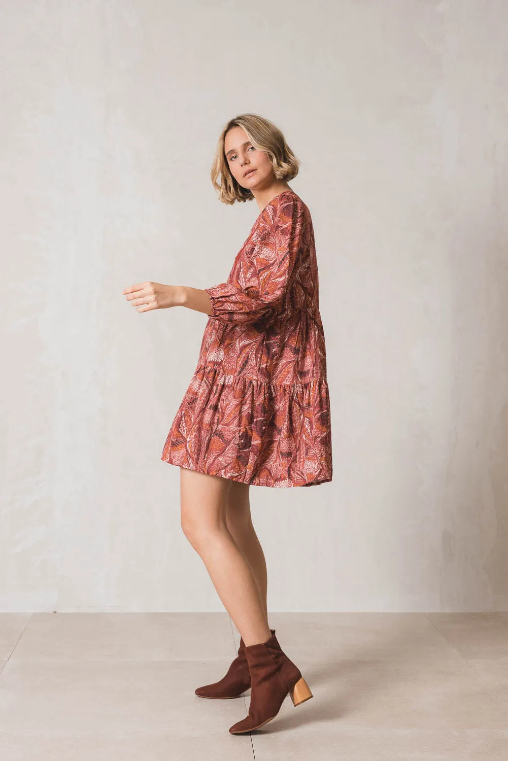 Bordeaux Swirl Tunic Dress