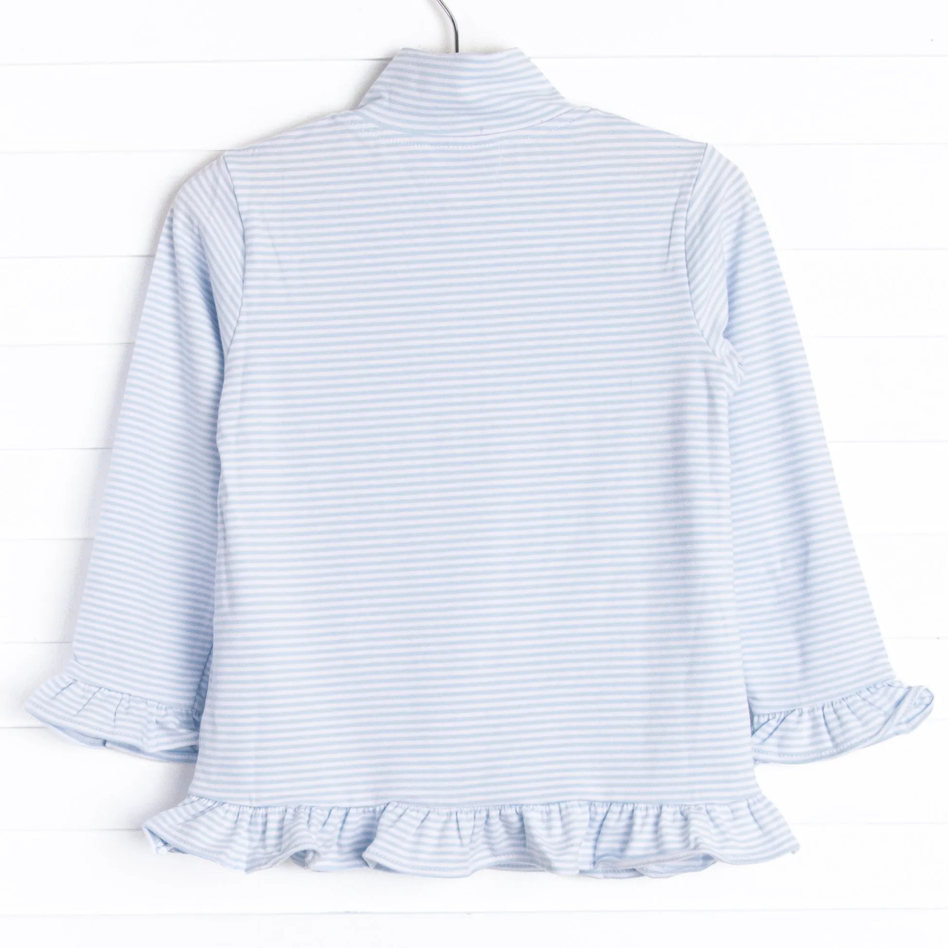 Bow Embroidered Pullover, Blue