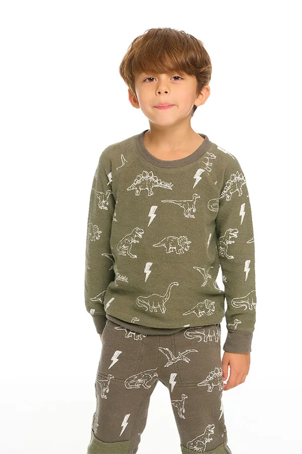 Boys Cozy Knit Dino Crew | Safari