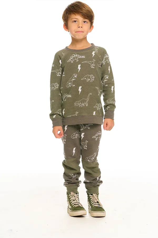 Boys Cozy Knit Dino Crew | Safari