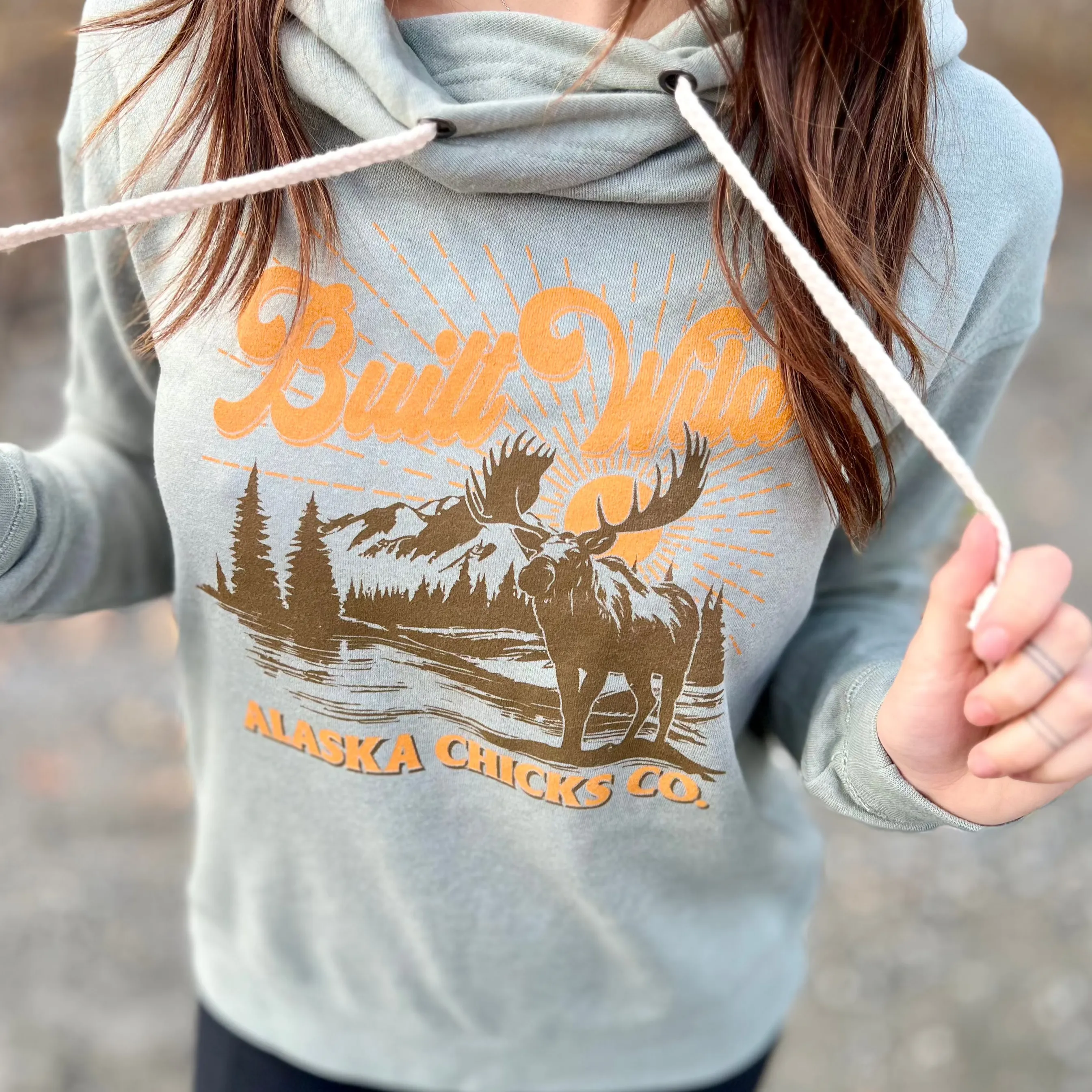 Built Wild Moose Cross Neck Hoodie