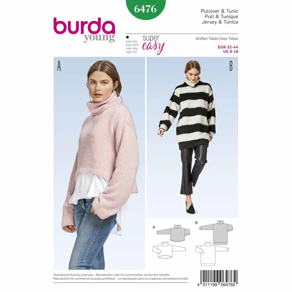 BURDA - 6476 Ladies Pullover