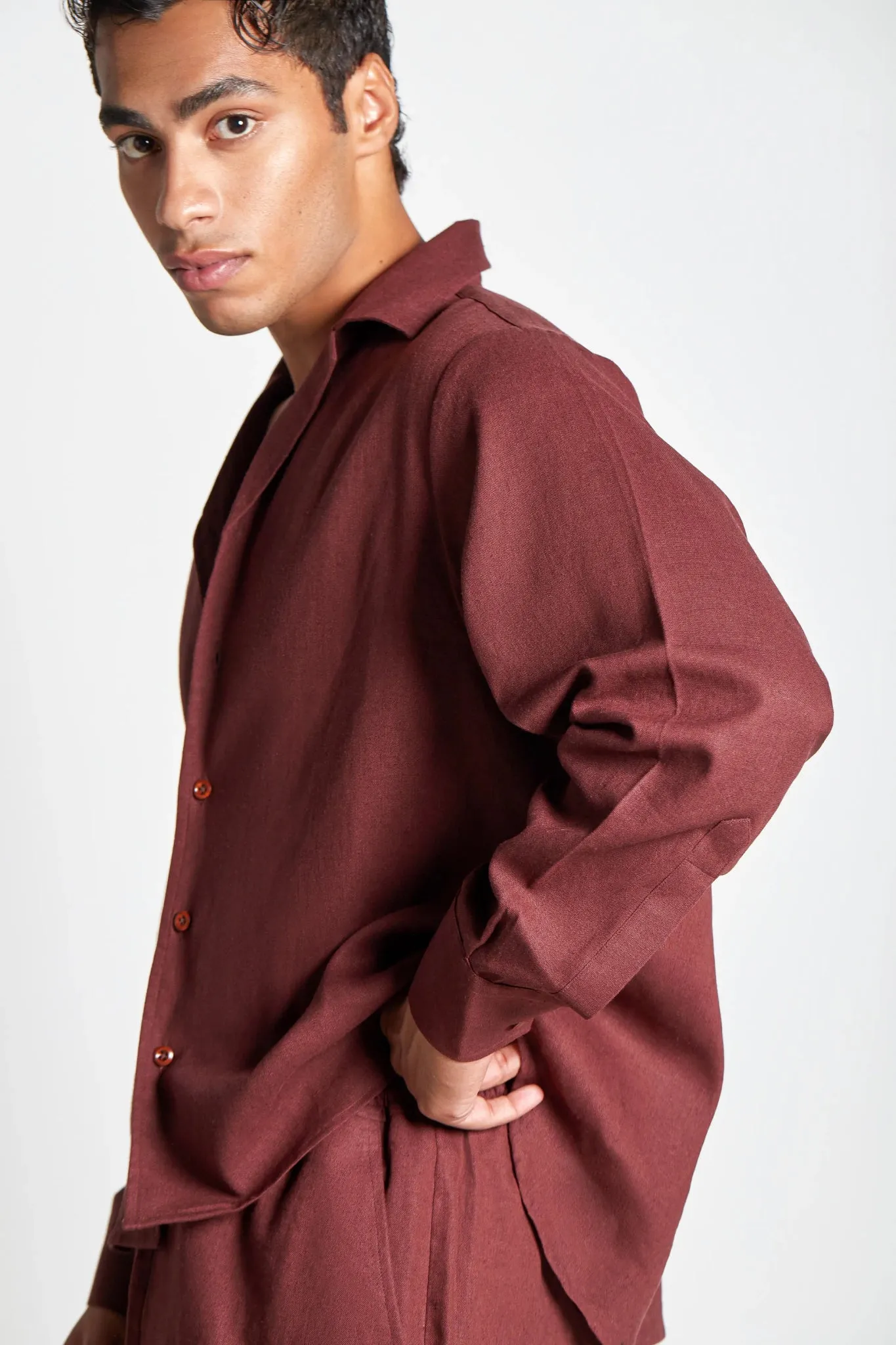 Burgundy Gardening Shirt