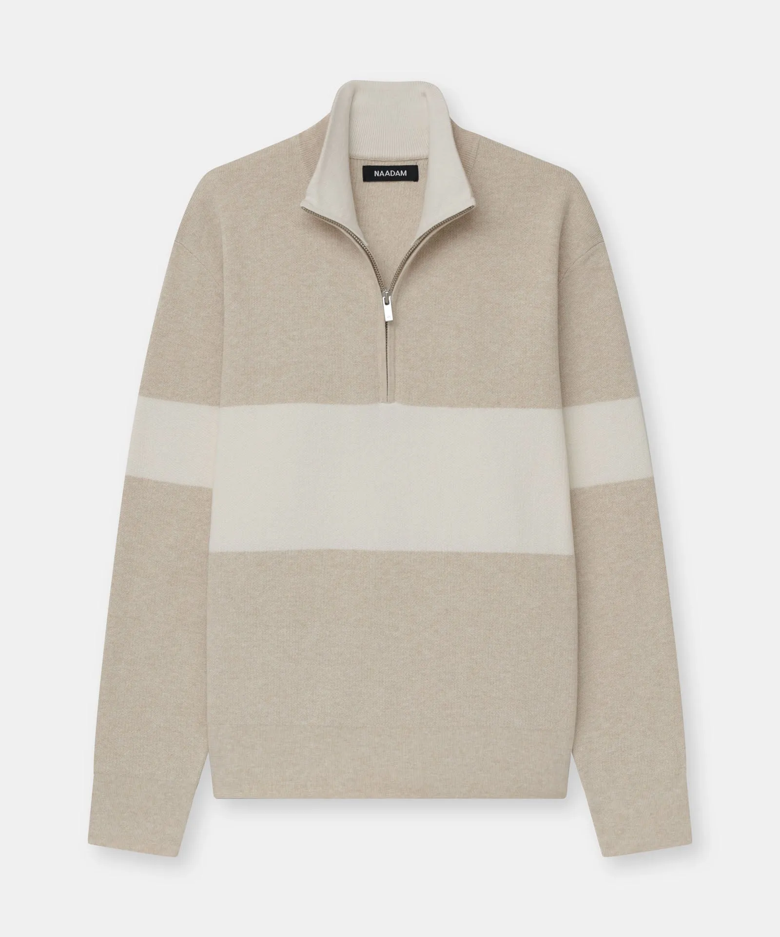 Café Cotton Cashmere Striped Quarter Zip