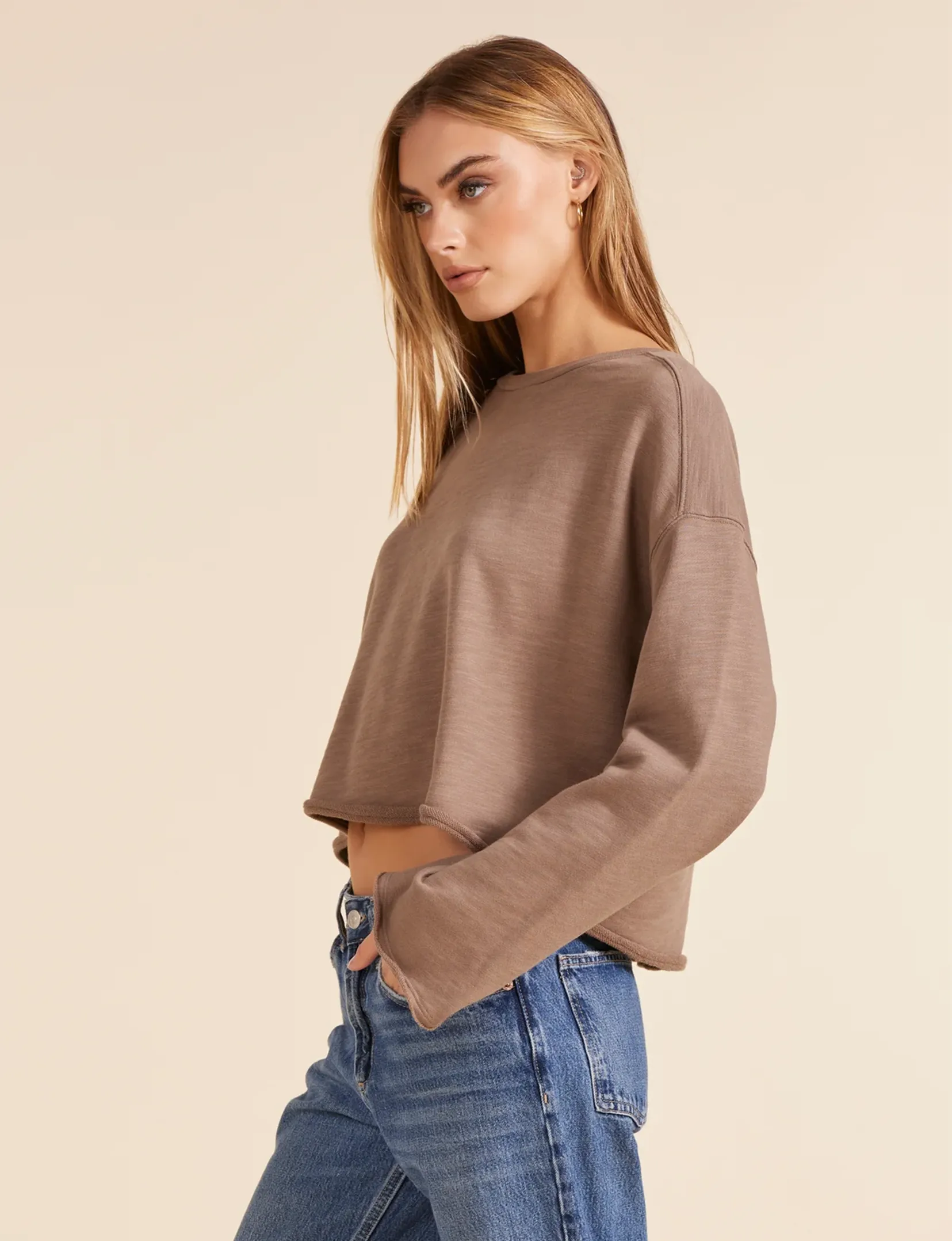 Callie Pullover Sweatshirt, Hazelnut