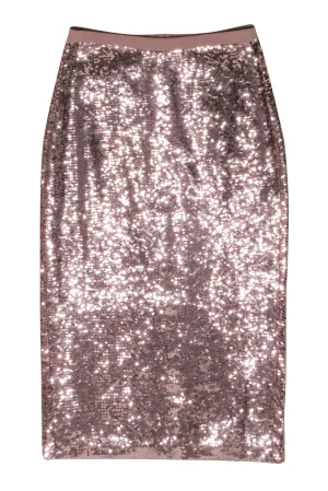 Cami NYC - Rose Gold Sequin Midi Skirt Sz S