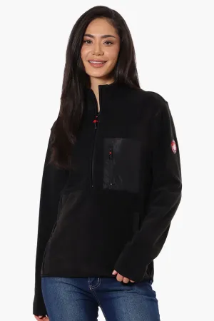 Canada Weather Gear 1/4 Zip Polar Fleece Pullover Sweater - Black