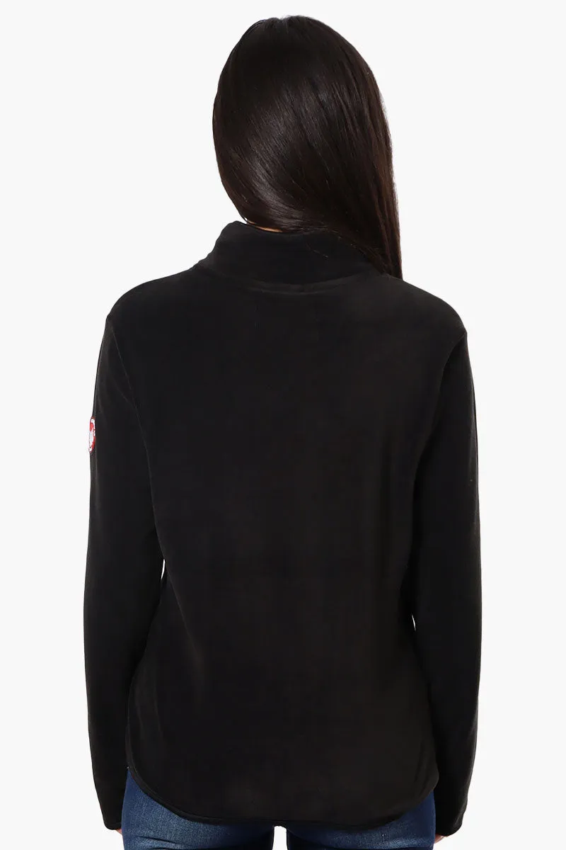 Canada Weather Gear 1/4 Zip Polar Fleece Pullover Sweater - Black