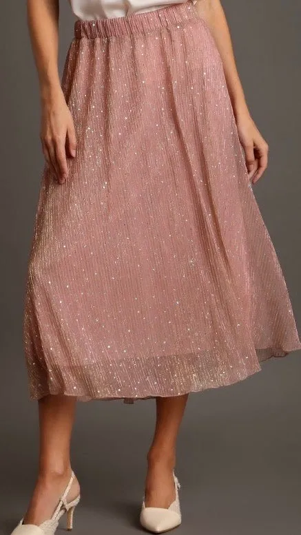 Celebration Sequin Midi Skirt Lt Pink