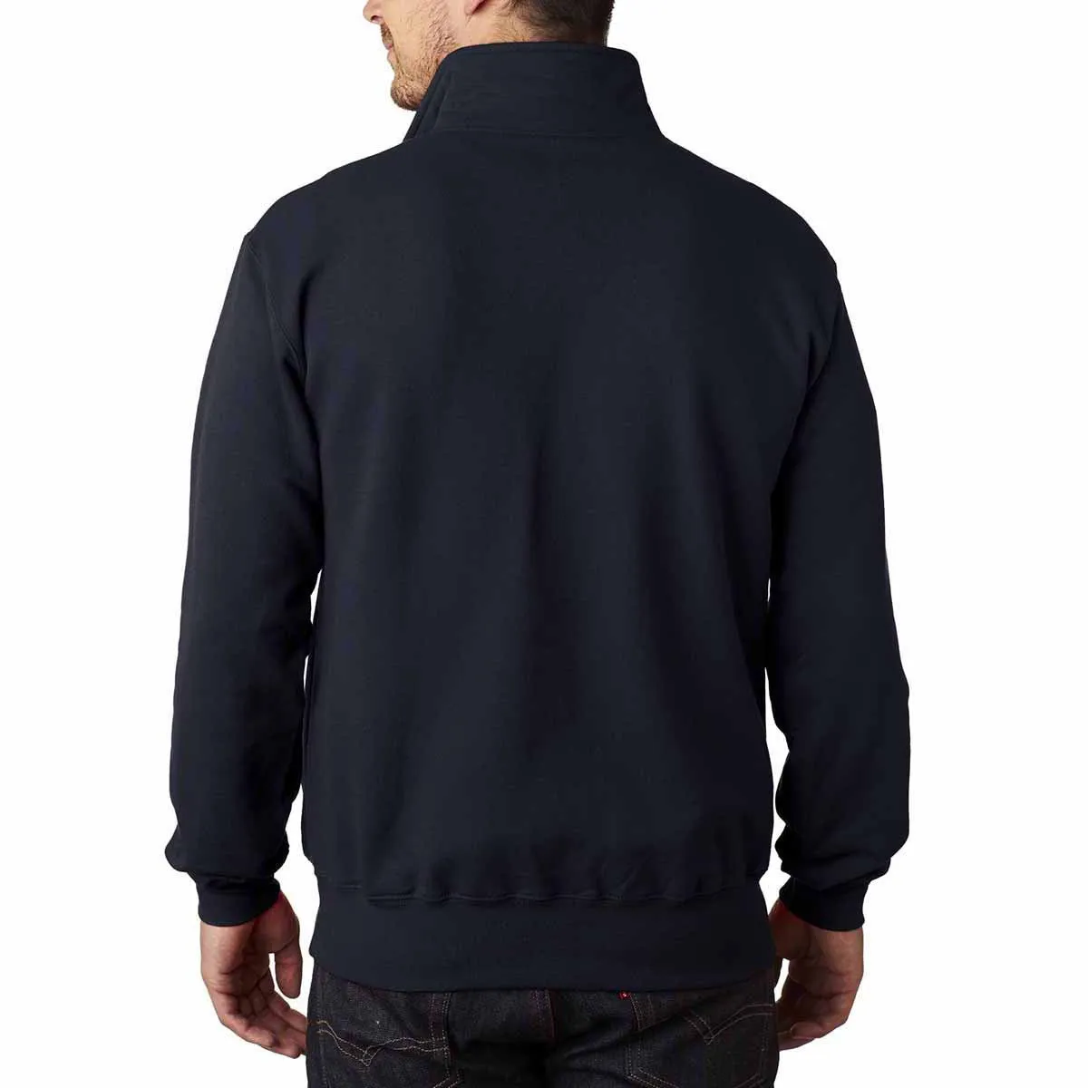 Champion Men's Navy Adult Double Dry Eco Quarter-Zip Pullover Fleece