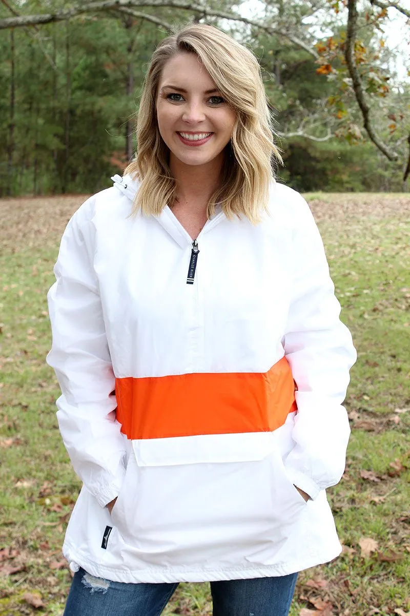 Charles River Classic Striped Pullover, White and Orange (Wholesale Pricing N/A)