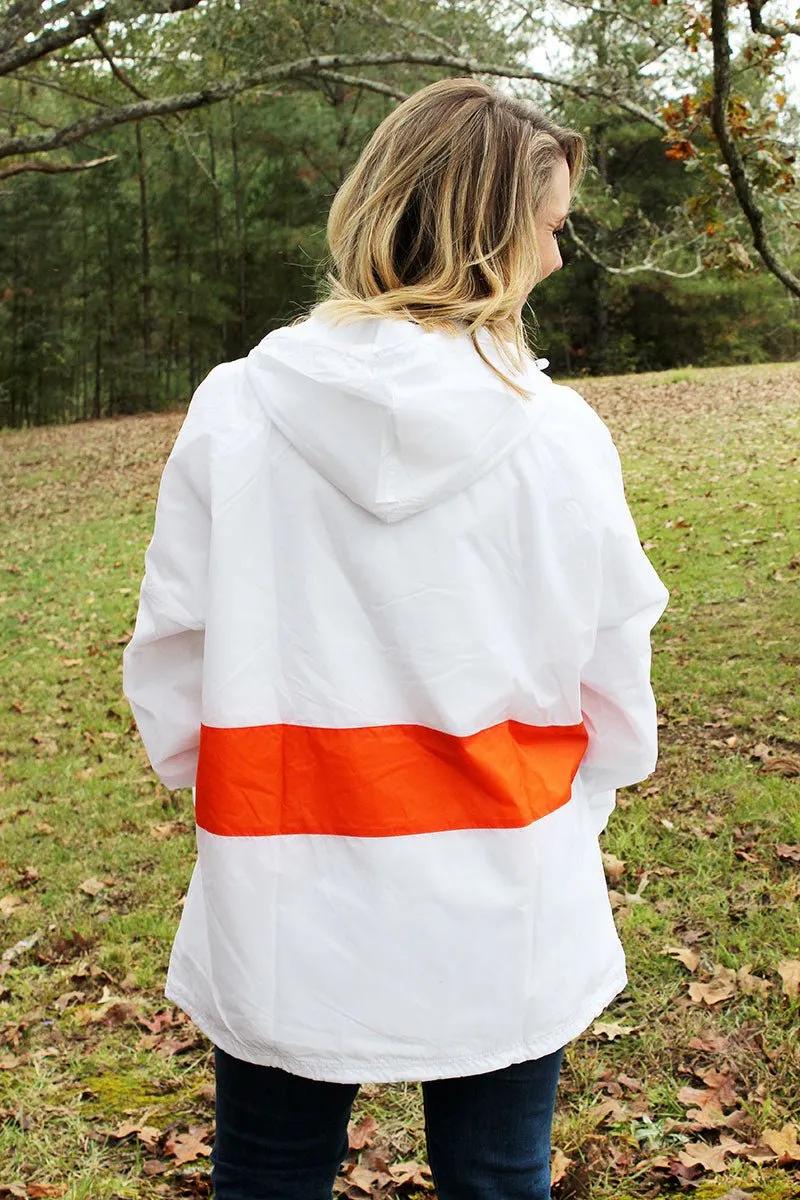 Charles River Classic Striped Pullover, White and Orange (Wholesale Pricing N/A)