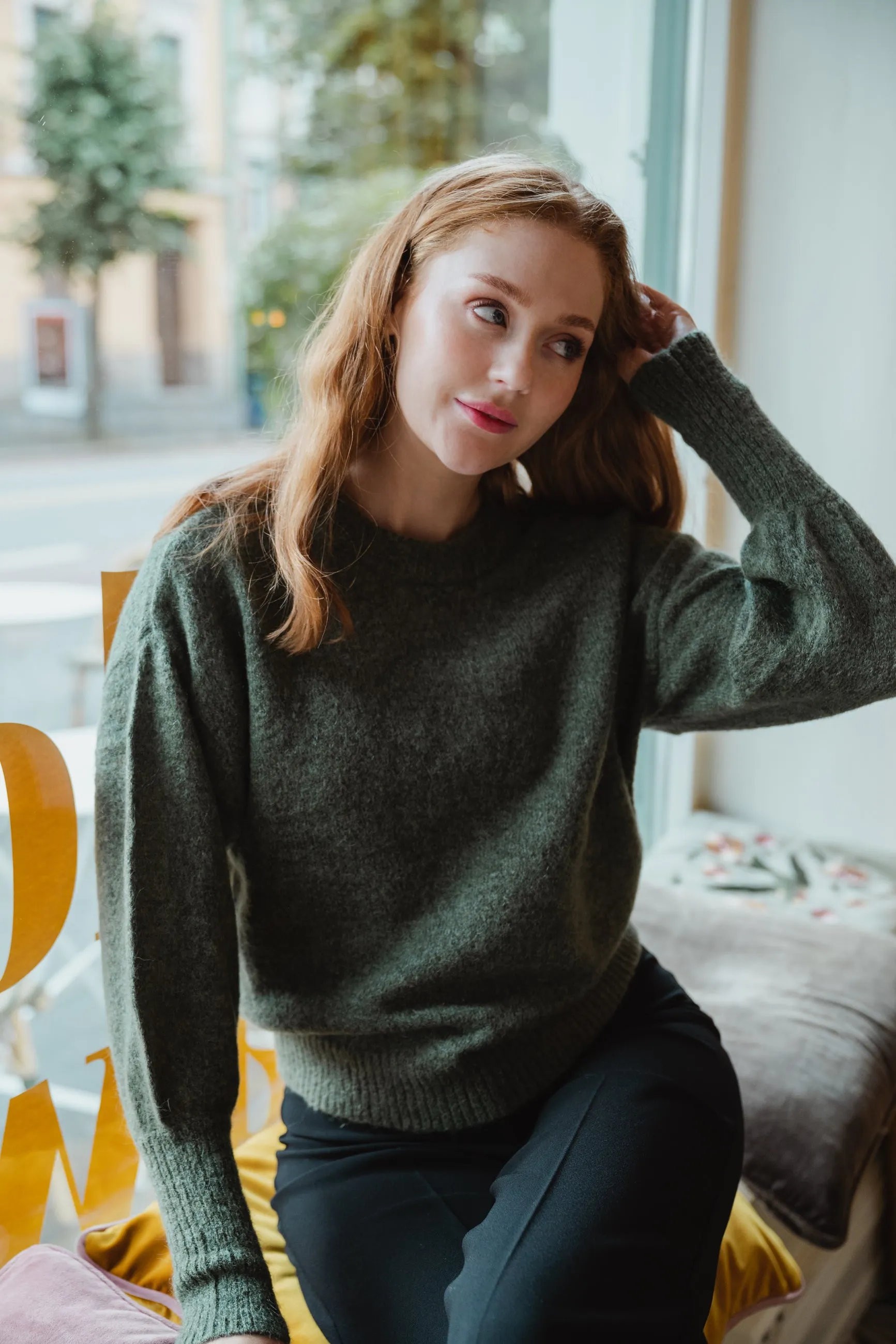 Cheanna Mohair Pullover - Olivine Mel