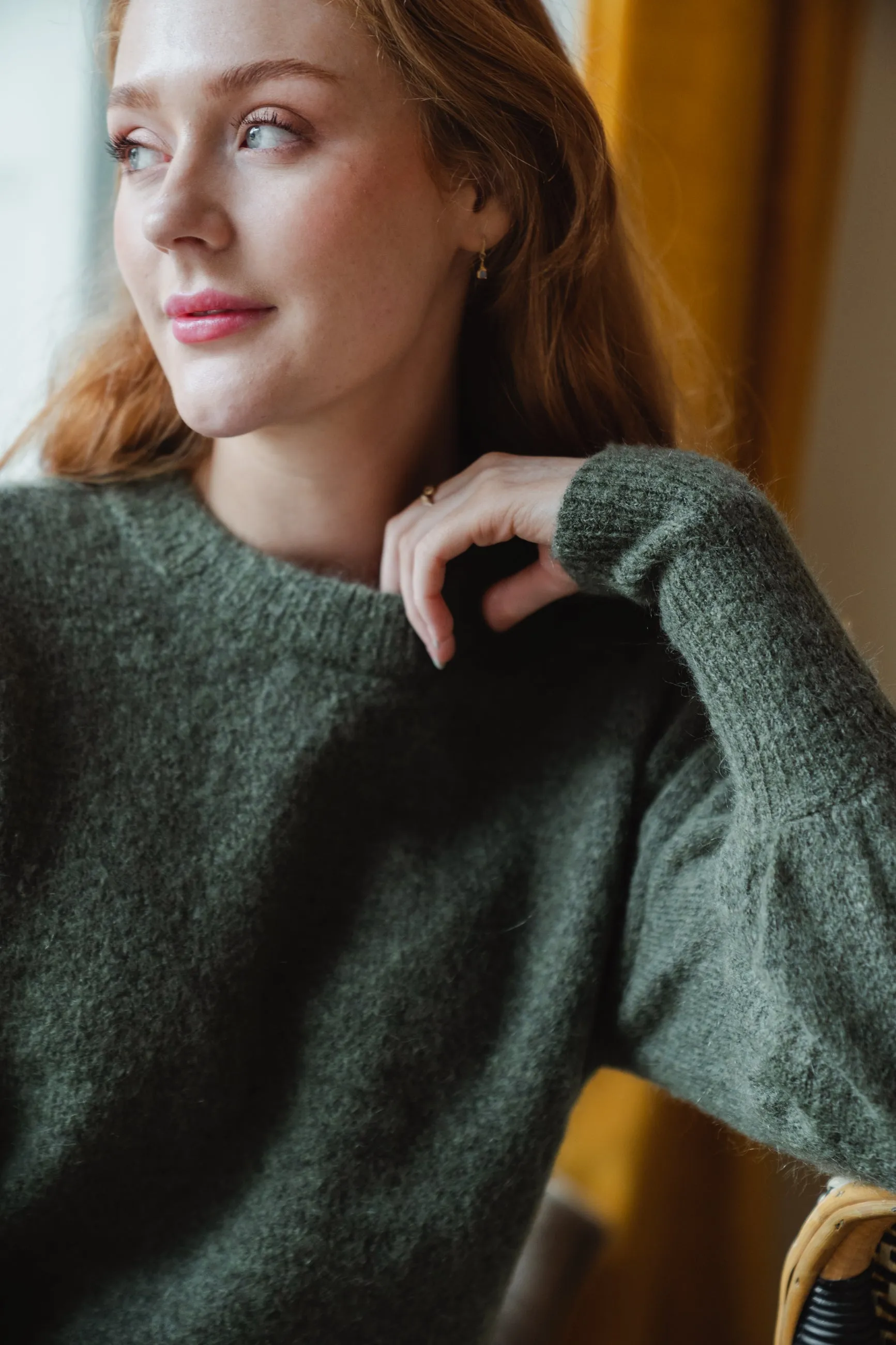 Cheanna Mohair Pullover - Olivine Mel